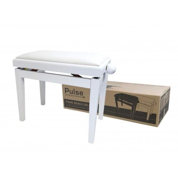 Pulse Piano Bench Deluxe blank Hvid