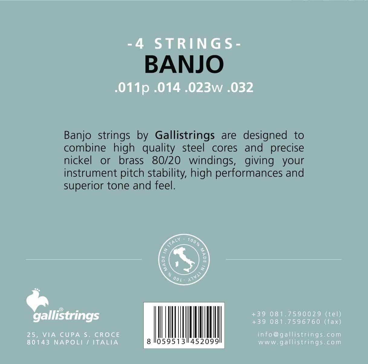 Gallistrings 4 Tenor Banjo Strenge