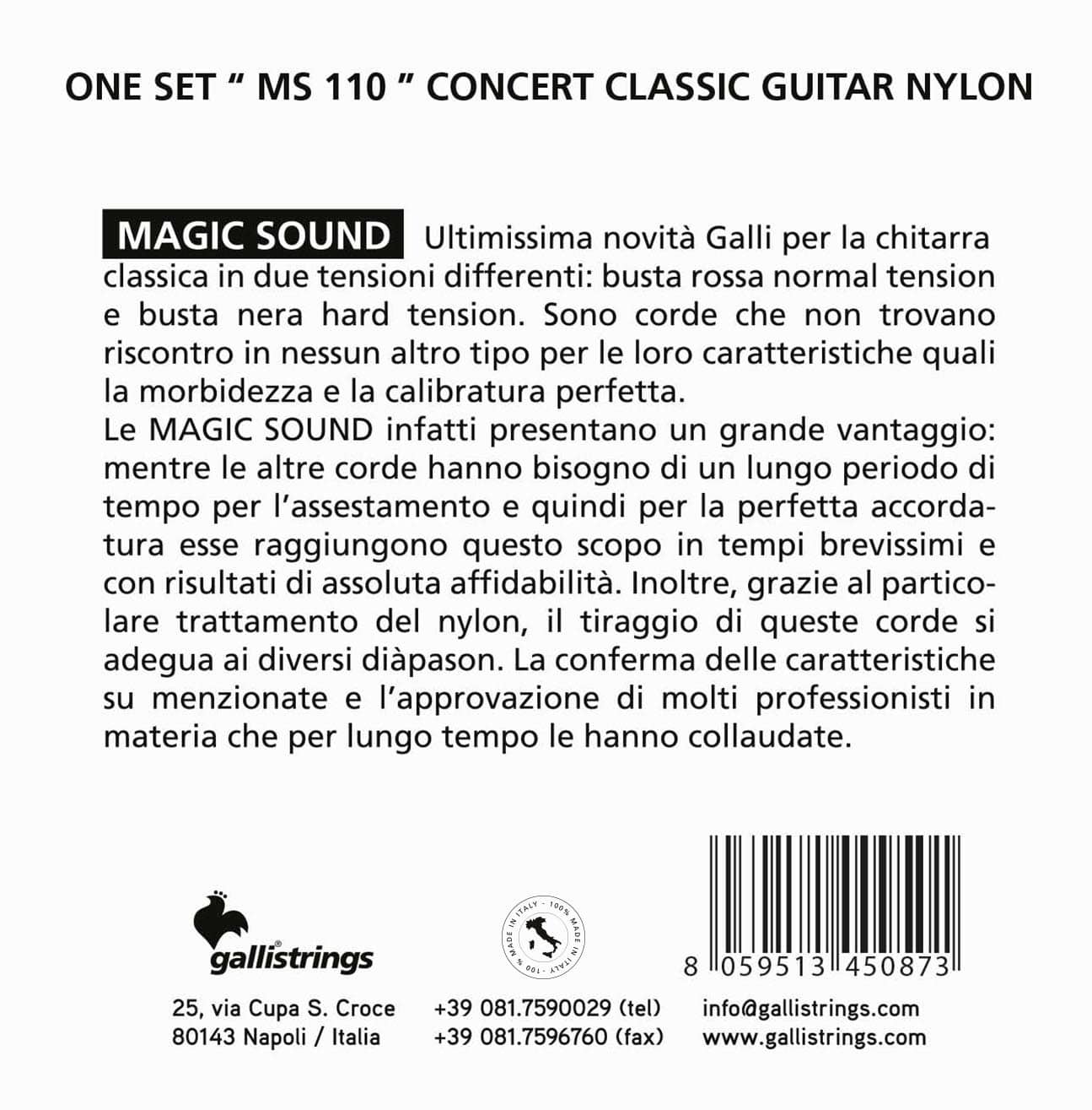 Gallistrings Magic Sound Klassisk Guitar Strenge
