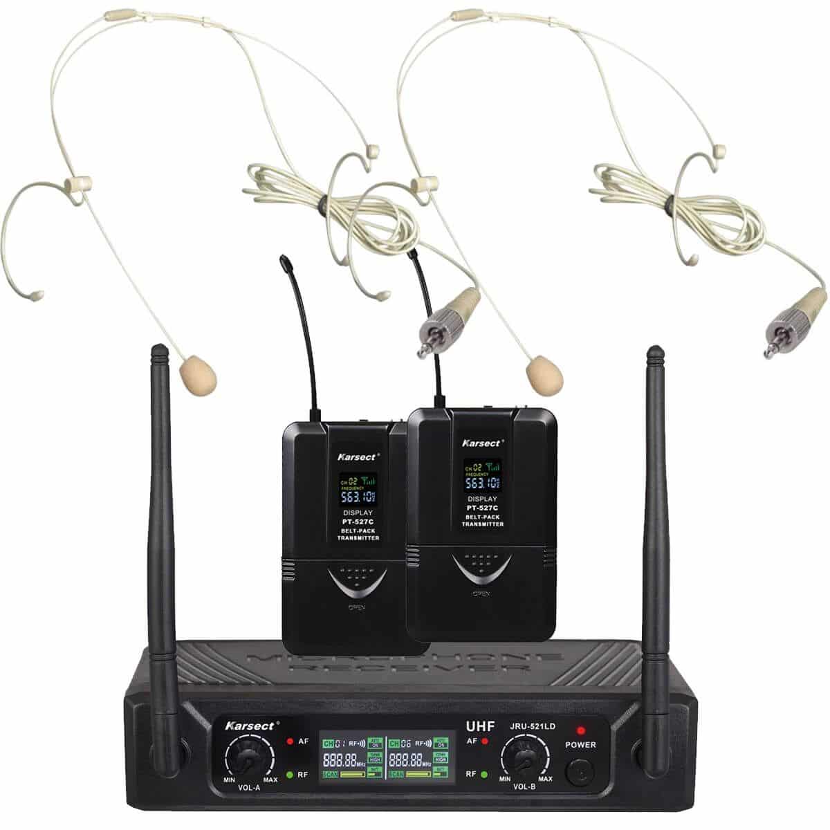 Karsect Tr dl s 2 X Tynde Headset Mikrofon S t Lars Green Musik