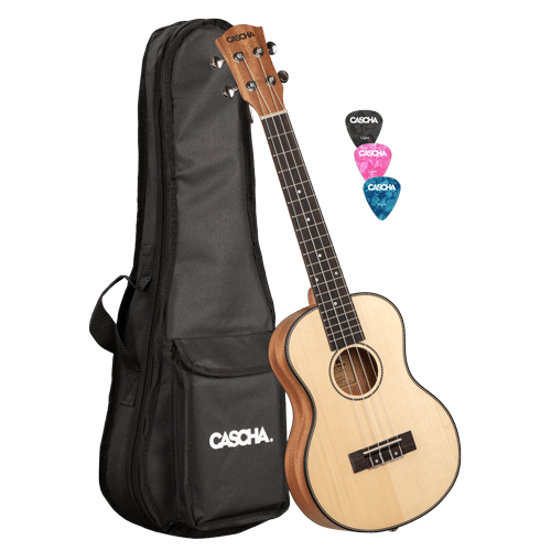 Cascha Tenor Ukulele HH 2154 Gran Solid Top inkl. polstret taske og 3 picks - Billede 6