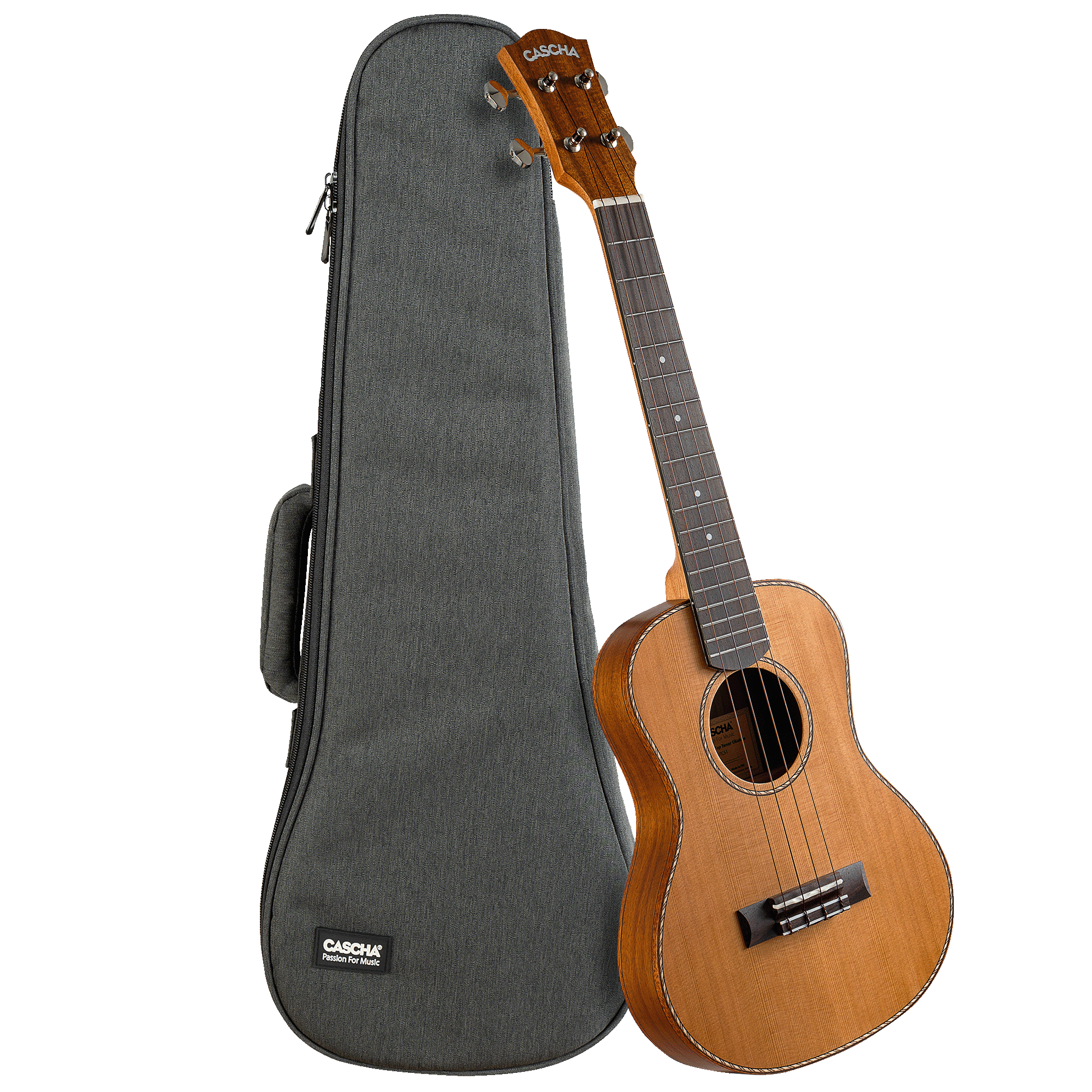 Cascha Tenor Ukulele Cutcs1-EQ Ceder Solid Top, with pickup, Slim Ukulele, and padded nylon bag