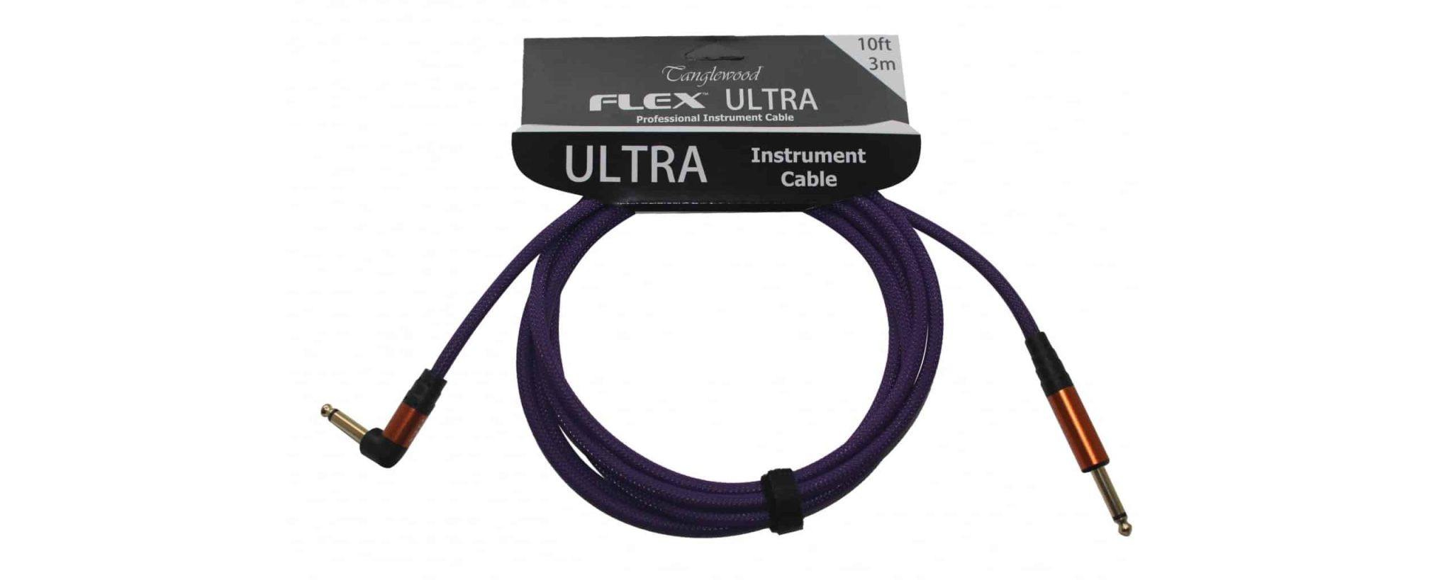 Tanglewood FX3BRYA POLY Braid 3 meter flettet instrument kabel med lige og vinklet jack-stik