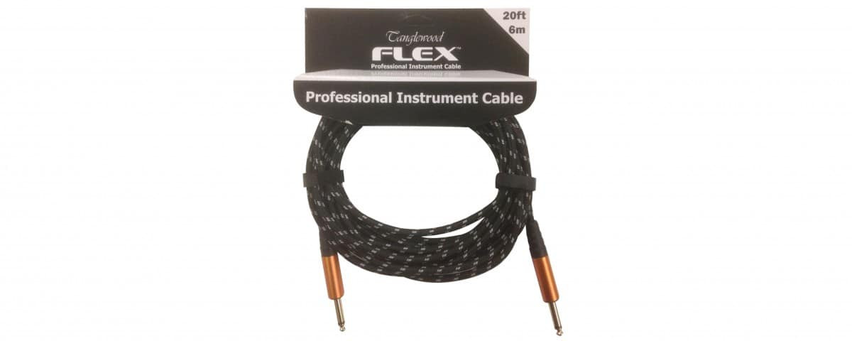 Tanglewood FX6WB Flex 6 meter blå og sort flettet instrument gummikabel med jackstik