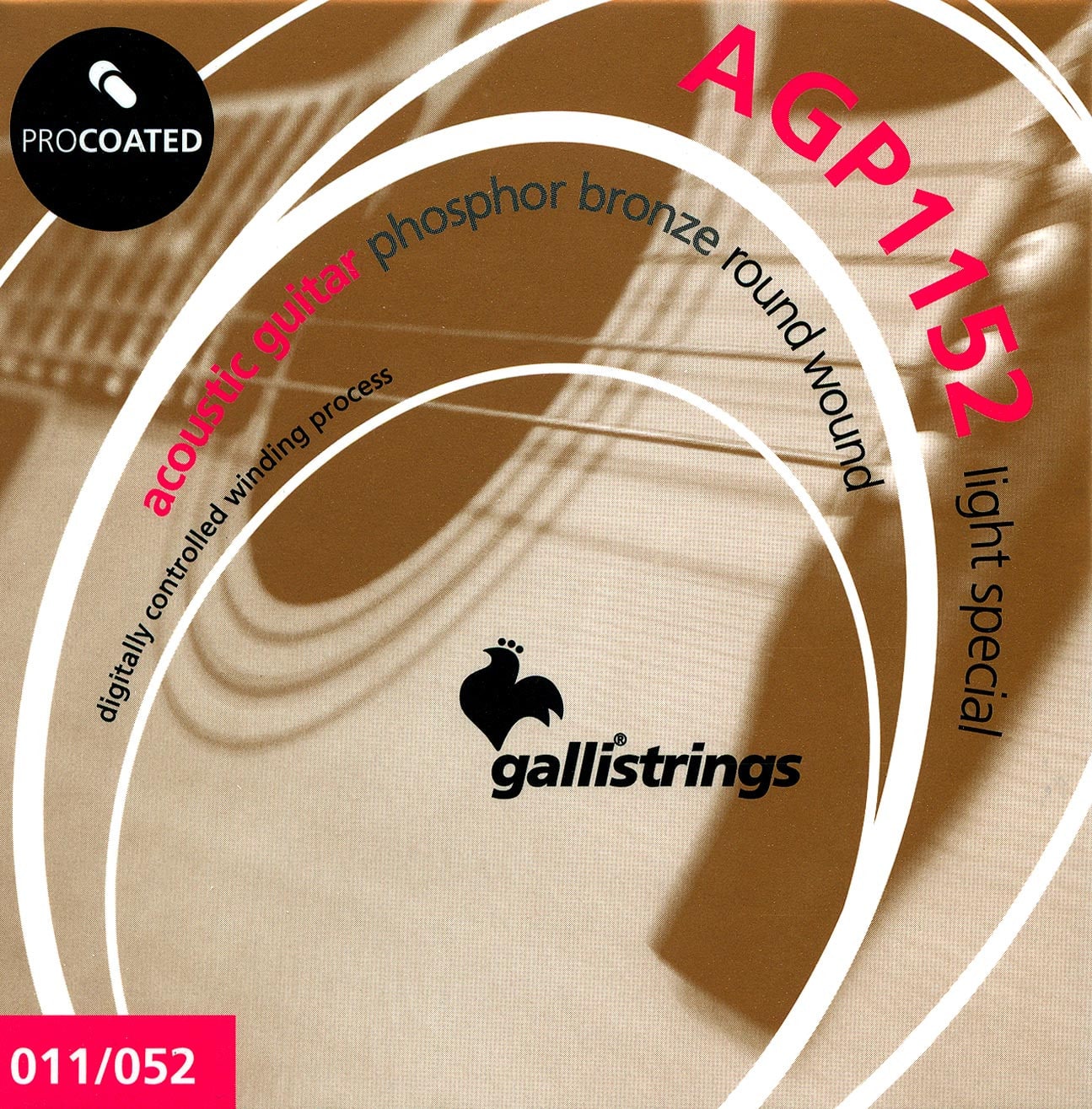 Gallistrings AGP 80/20 Coated Phosphor Bronze W. Guitar Strenge (Flere Størrelser)