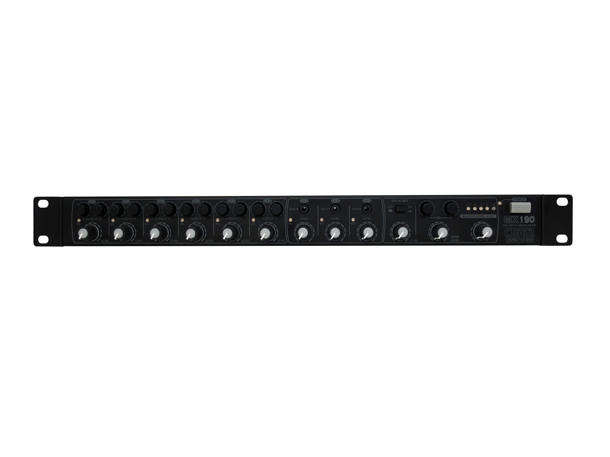 Cloud installationsmixer 6 mic/line og 3 line input, MX190