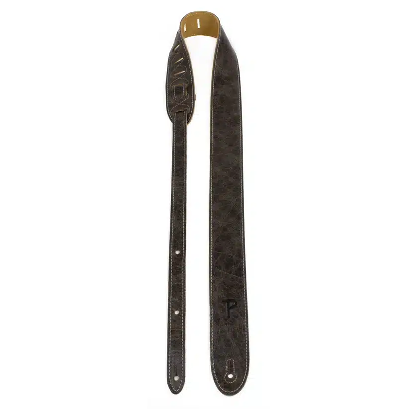 Perris Læderguitarrem 2" Vintage brun Deluxe blødt italiensk læder - Billede 3