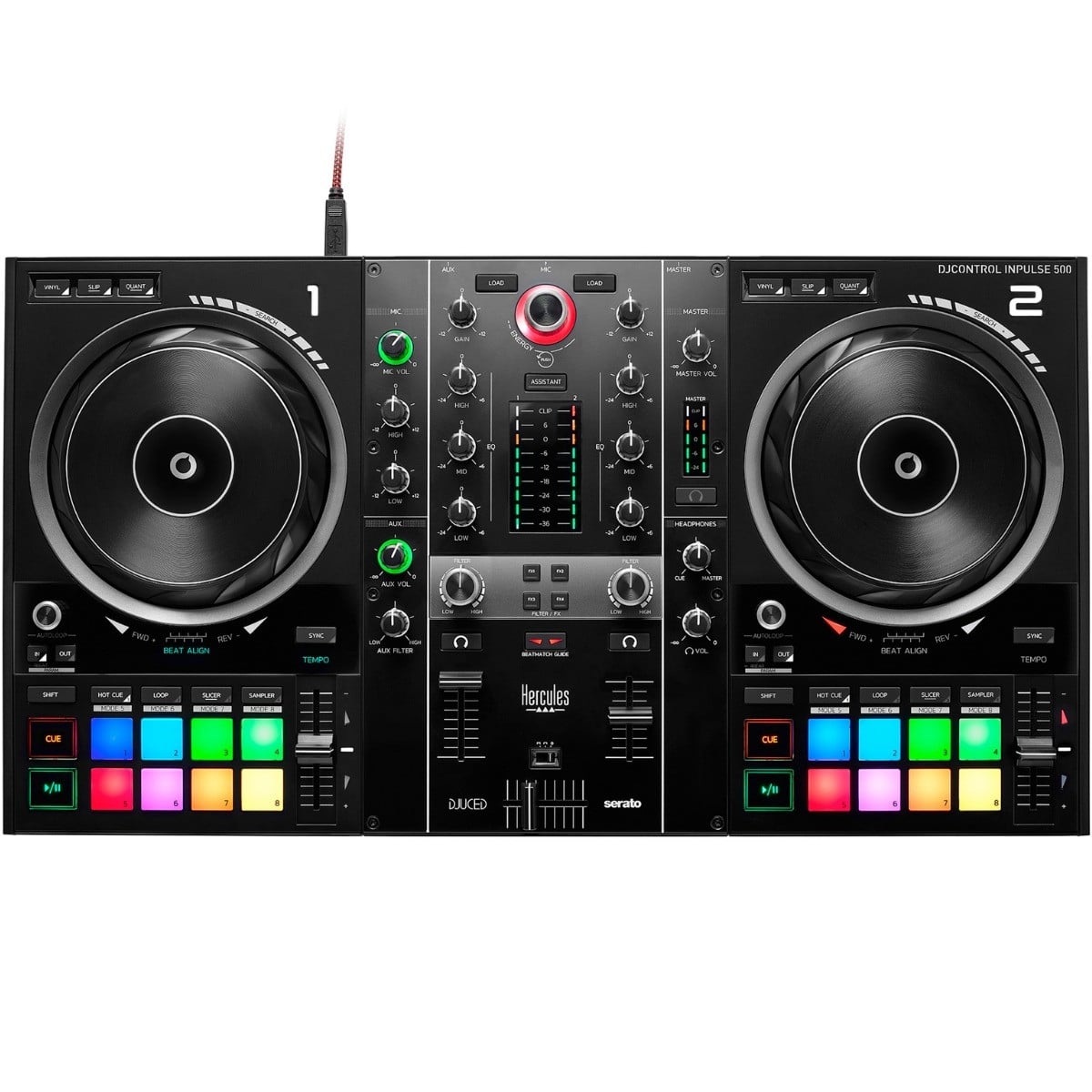 Hercules DJControl Inpulse 500 dj controller, Højkvalitets indbygget lydkort
