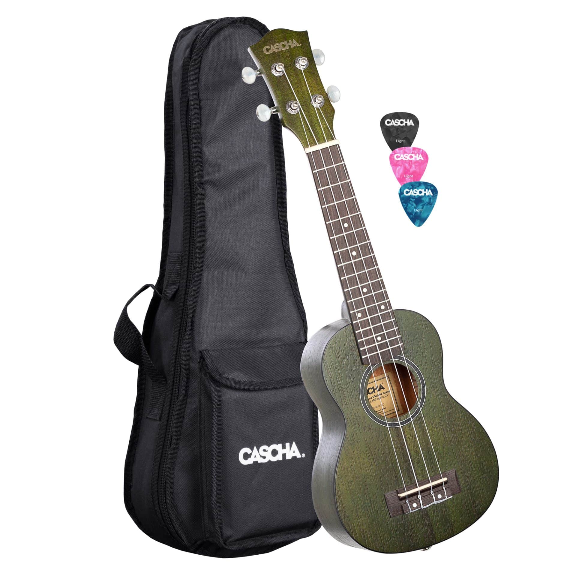 Cascha Sopran Ukulele, HH-2265, Mahogany Green, Sopran ukulele med ...
